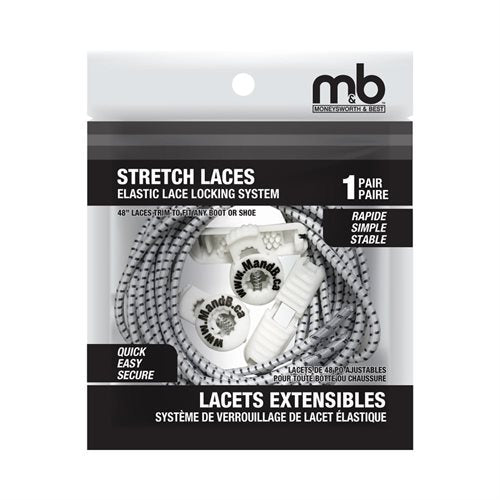 MB STRETCH LACE/ELASTIC LOCK 48" WHITE