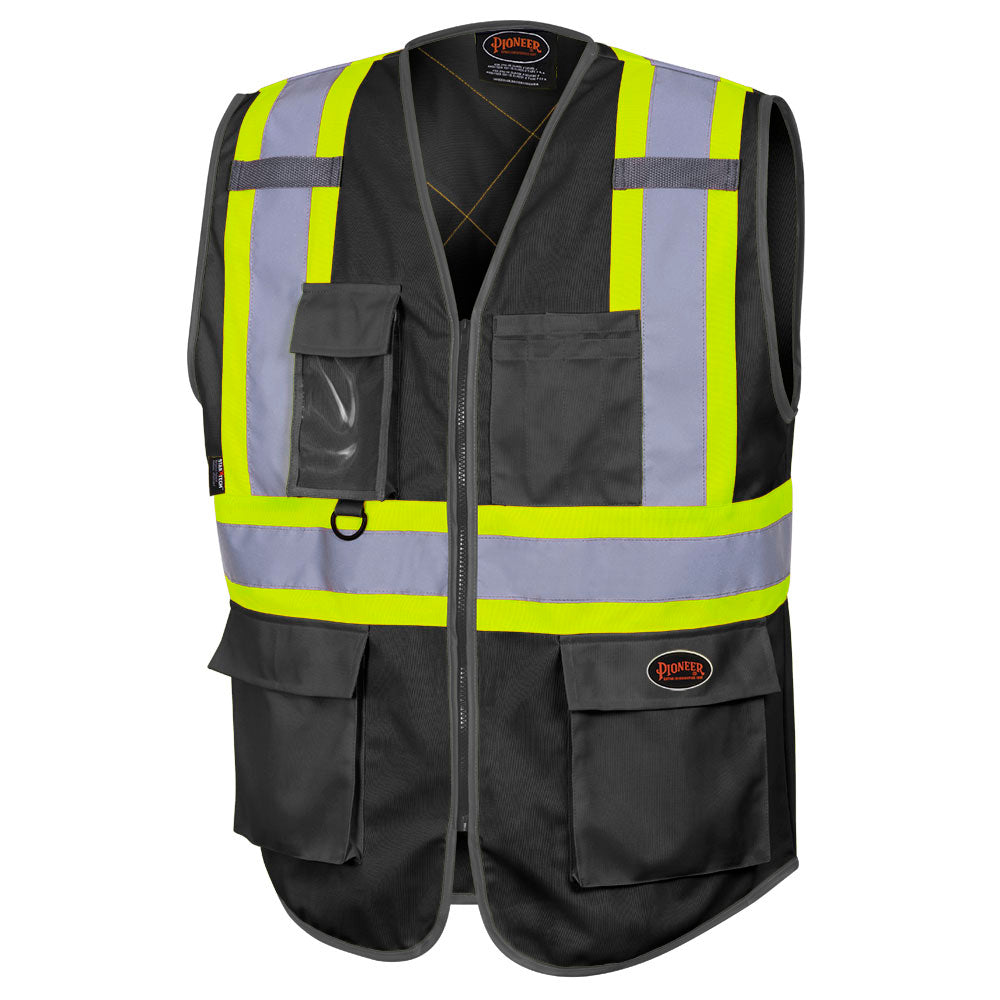 HI-VIS POLY TRICOT SAFETY VEST - ZIPPER | 6959BK