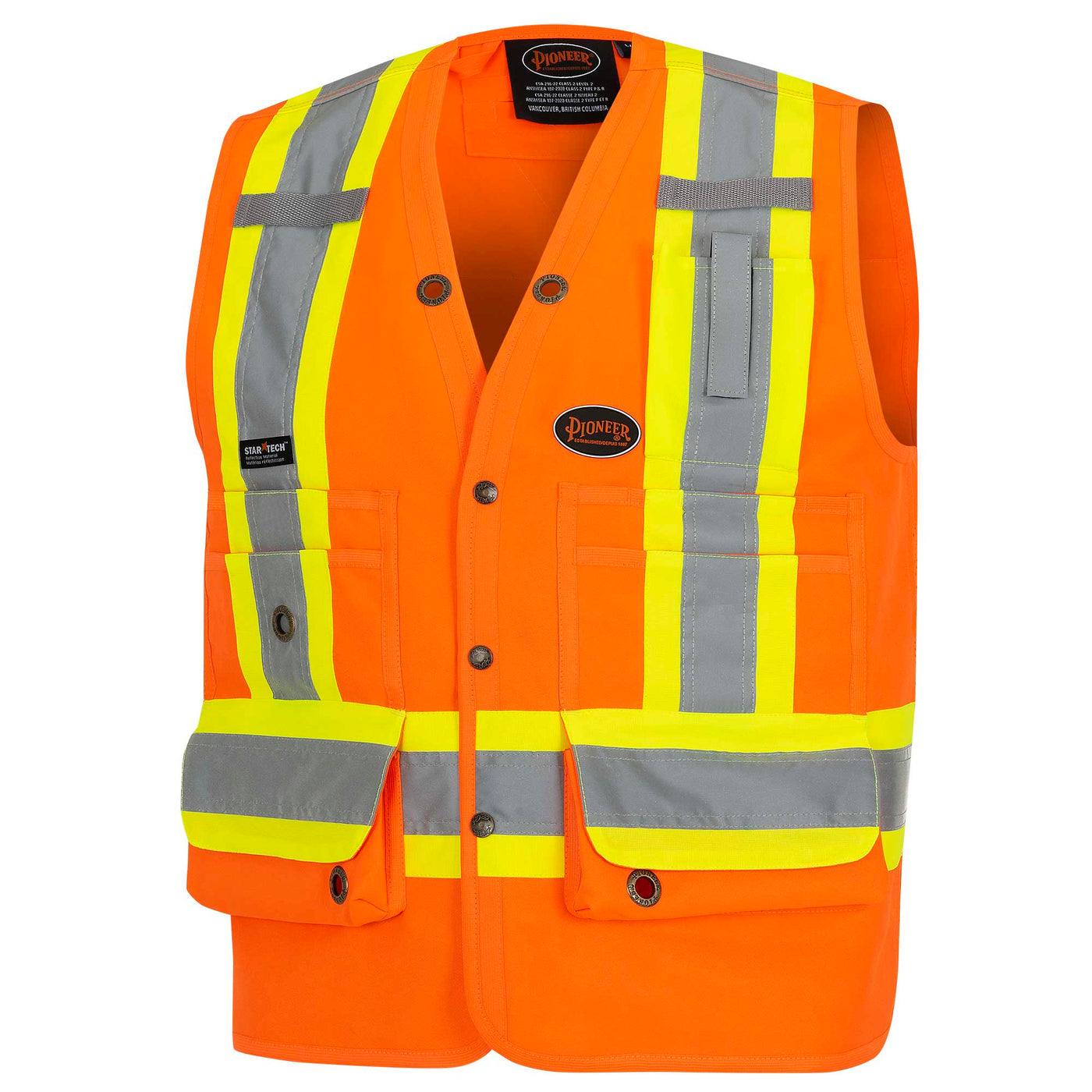 VESTE DE SÉCURITÉ D'ARPENTEUR - ORANGE Hi-ViS