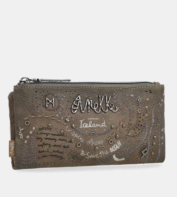 PORTE FEUILLE LONG TAUPE